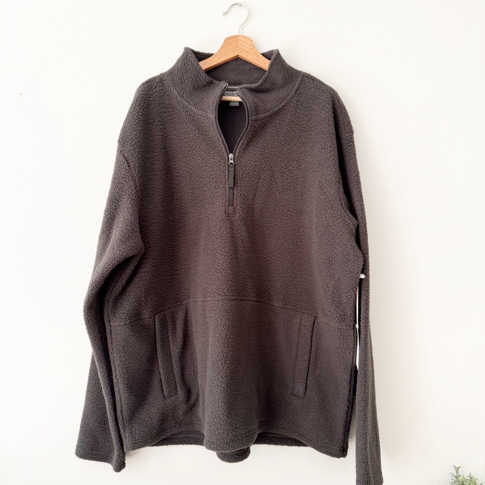 NEW Free Fly Mens Bamboo Sherpa Fleece Quarter Zip Onyx Gray XXXL 3X NWT
